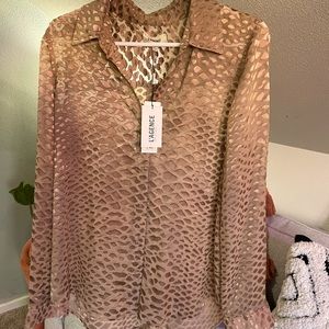COPY - Size small l’agence sheer button down top